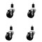 Service Caster 3'' Phenolic Wheel Swivel 1-1/2'' Expanding Stem Caster Set, 4PK SCC-EX20S314-PHR-112-4 - alternate 1